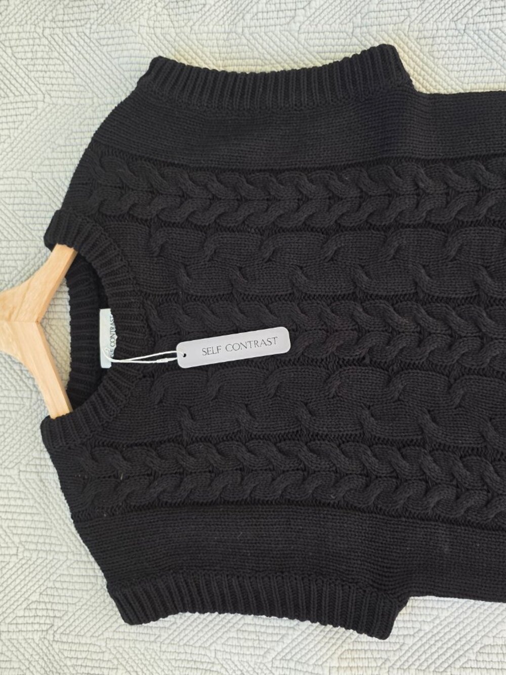 Anthropologie Self Contrast Black Short Sleeve Sweater | NWT | Medium - Picture 3 of 8